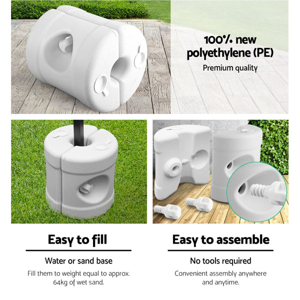 Instahut Gazebo Pop Up 3x3m w/Base Podx4 Marquee Folding Outdoor Wedding Camping Tent Shade Canopy Blue Awezingly