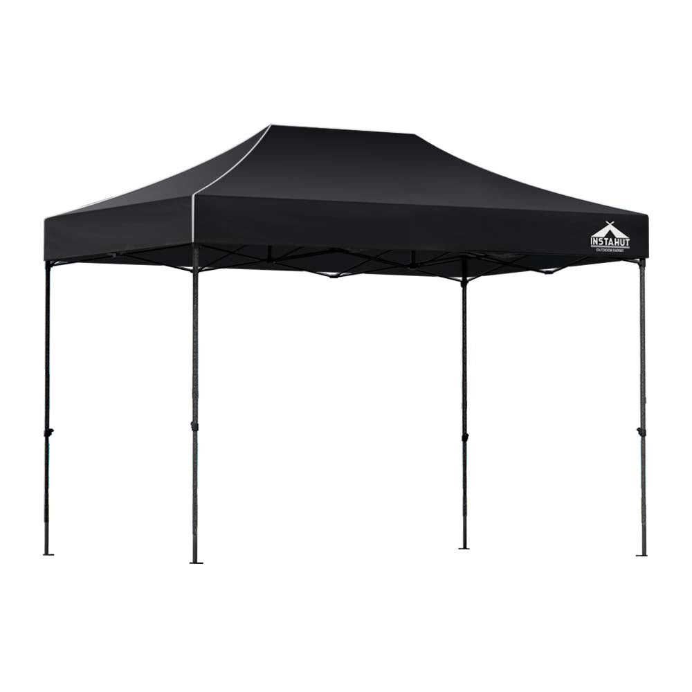 Instahut Gazebo Pop Up Marquee 3x4.5 Folding 500D Wedding Tent Base Pod Black Awezingly