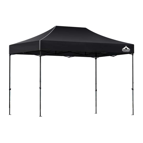 Instahut Gazebo Pop Up Marquee 3x4.5 Folding 500D Wedding Tent Base Pod Black Awezingly
