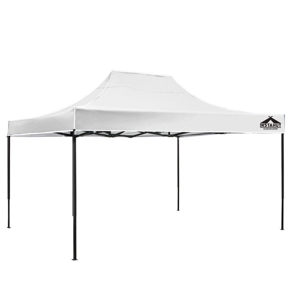 Instahut Gazebo Pop Up Marquee 3x4.5 Folding Tent 500D Oxford Fabric White Awezingly