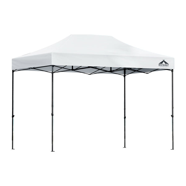 Instahut Gazebo Pop Up 3x4.5m w/Base Podx4 Marquee Folding Outdoor Wedding Camping Tent Shade Canopy White Awezingly