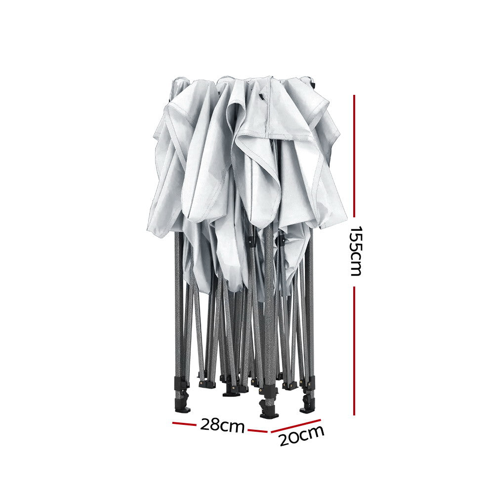 Instahut Gazebo Pop Up 3x4.5m w/Base Podx4 Marquee Folding Outdoor Wedding Camping Tent Shade Canopy White Awezingly