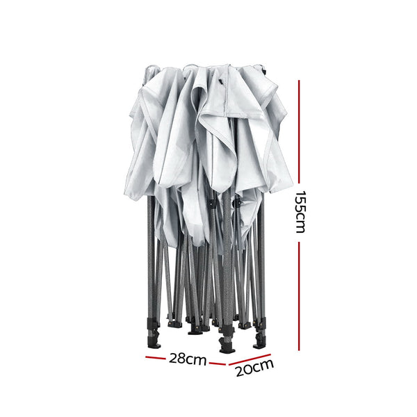 Instahut Gazebo Pop Up 3x4.5m w/Base Podx4 Marquee Folding Outdoor Wedding Camping Tent Shade Canopy White Awezingly