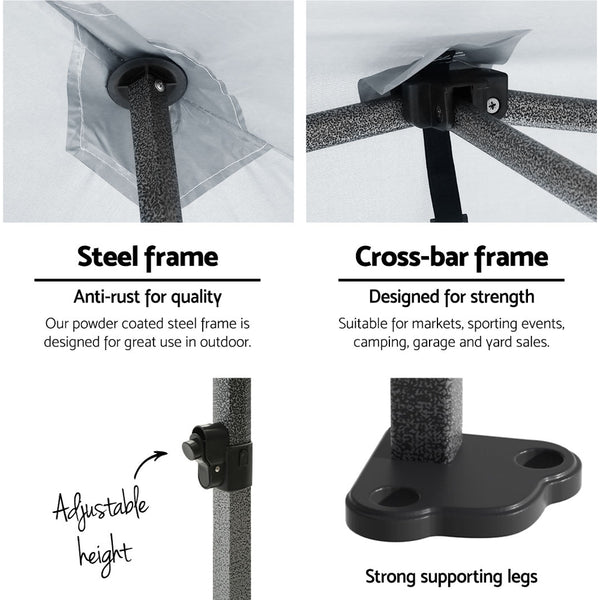 Instahut Gazebo Pop Up 3x4.5m w/Base Podx4 Marquee Folding Outdoor Wedding Camping Tent Shade Canopy White Awezingly