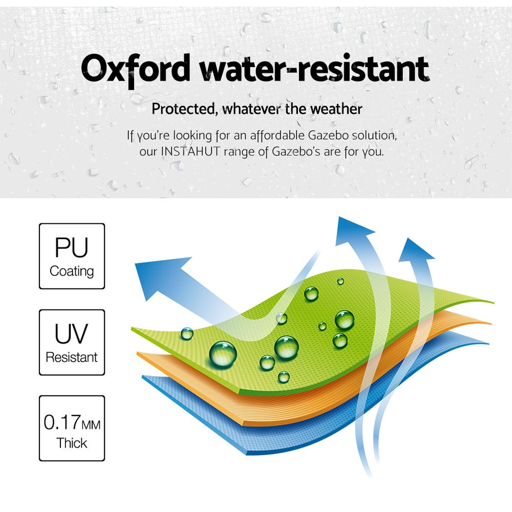 Instahut Gazebo Pop Up 3x4.5m w/Base Podx4 Marquee Folding Outdoor Wedding Camping Tent Shade Canopy White Awezingly