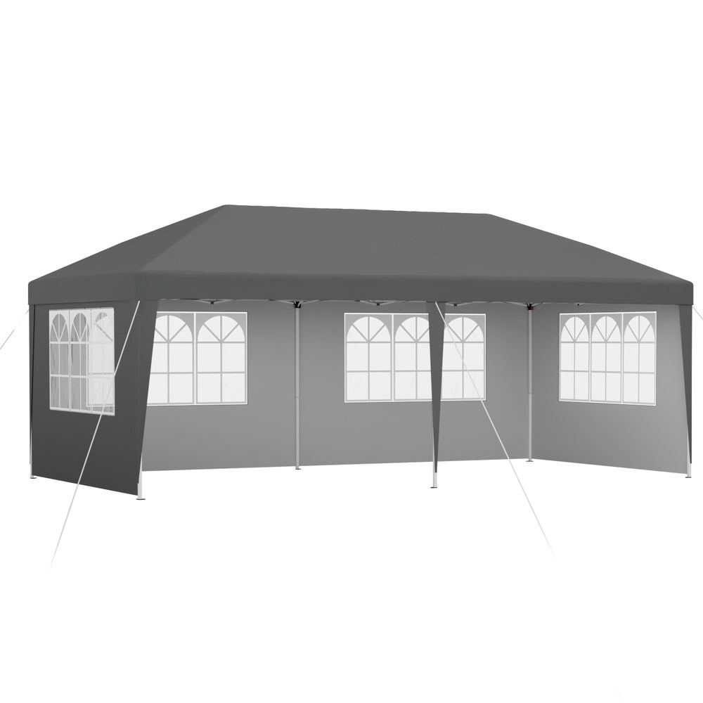 Instahut Gazebo 3x6m Pop Up Marquee Wedding Party Outdoor Camping Canopy Grey Awezingly