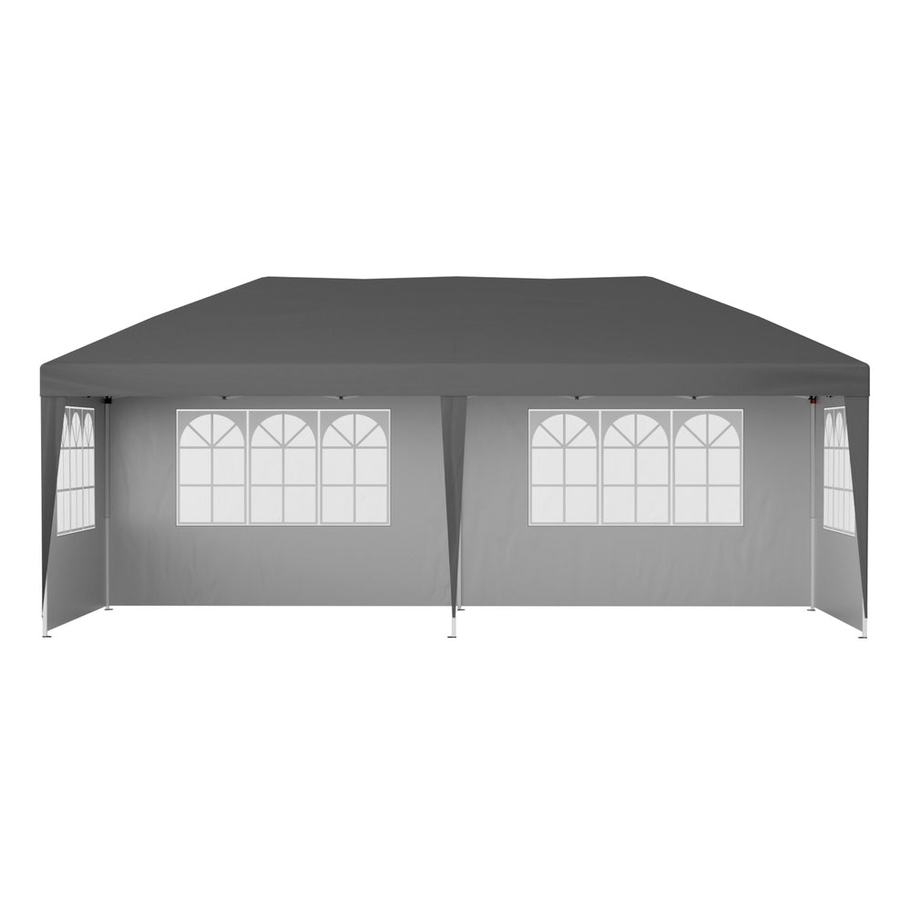 Instahut Gazebo 3x6m Pop Up Marquee Wedding Party Outdoor Camping Canopy Grey Awezingly