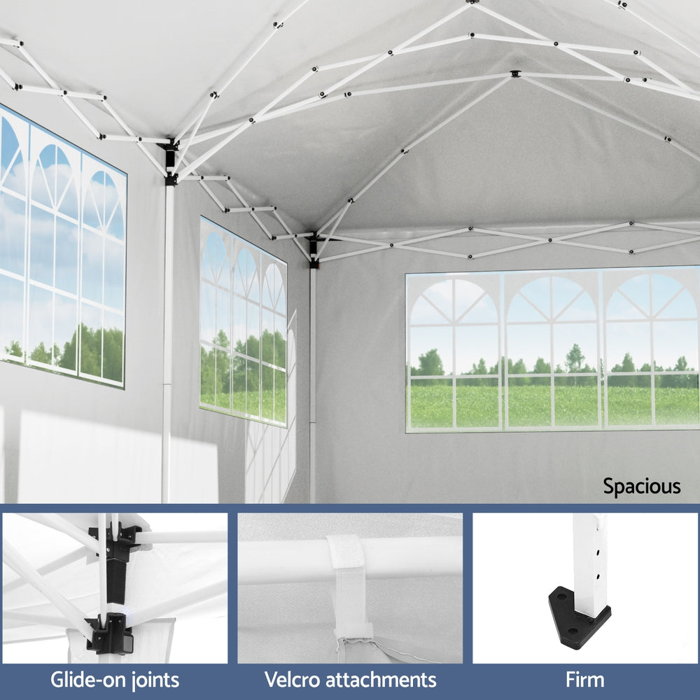 Instahut Gazebo 3x6m Pop Up Marquee Wedding Party Outdoor Camping Canopy Grey Awezingly
