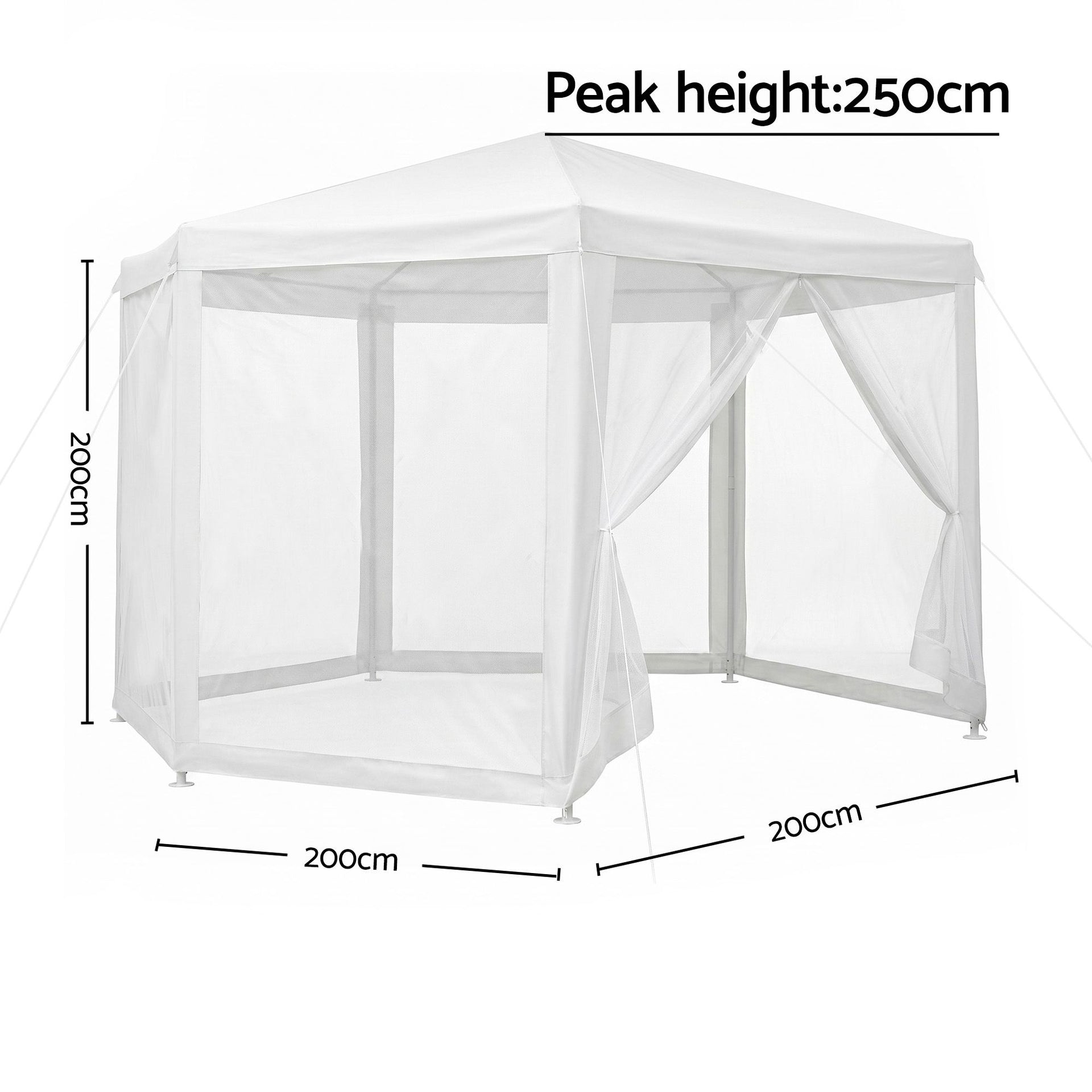 Instahut Gazebo?2x2m Marquee Wedding Party Tent Outdoor Camping Mesh Wall Canopy Shade Gazebos Navy instahut