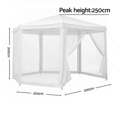 Instahut Gazebo?2x2m Marquee Wedding Party Tent Outdoor Camping Mesh Wall Canopy Shade Gazebos Navy