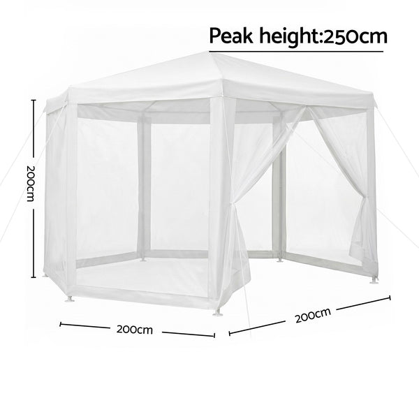 Instahut Gazebo?2x2m Marquee Wedding Party Tent Outdoor Camping Mesh Wall Canopy Shade Gazebos Navy instahut
