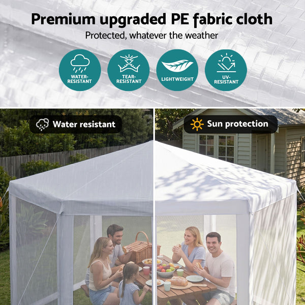 Instahut Gazebo?2x2m Marquee Wedding Party Tent Outdoor Camping Mesh Wall Canopy Shade Gazebos Navy instahut