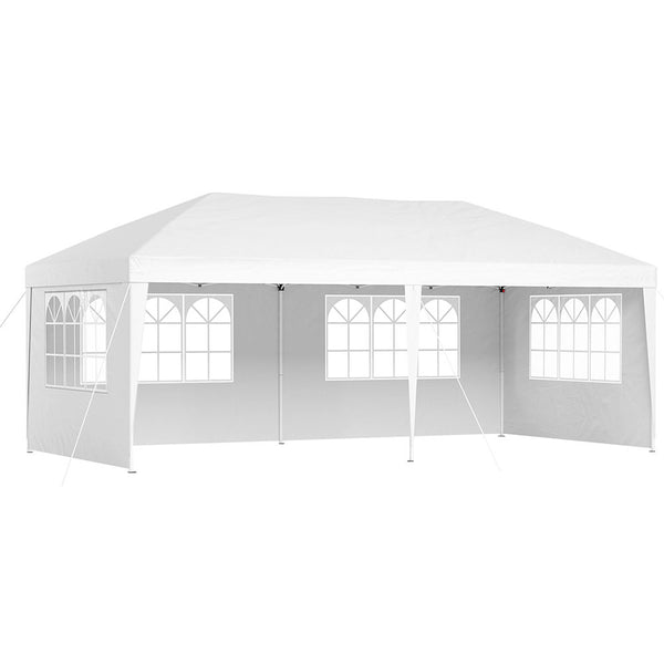 Instahut Gazebo Pop Up Marquee 3x6m Wedding Party Outdoor Camping Tent Canopy Side Wall White Awezingly