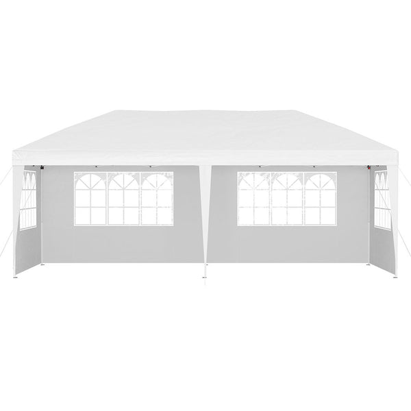 Instahut Gazebo Pop Up Marquee 3x6m Wedding Party Outdoor Camping Tent Canopy Side Wall White Awezingly