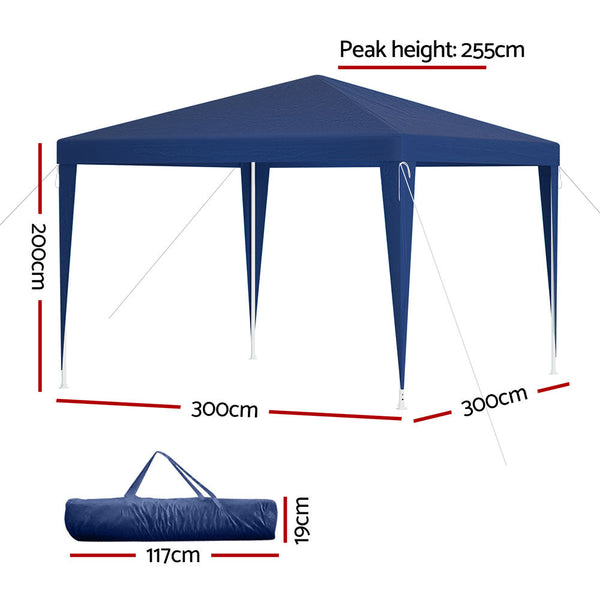 Instahut Gazebo 3x3m Wedding Party Marquee Tent Outdoor Event Camping Canopy Shade Instahut