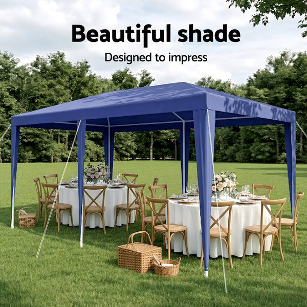 Instahut Gazebo 3x6m Wedding Party Marquee Tent Outdoor Event Camping Canopy Shade Blue instahut