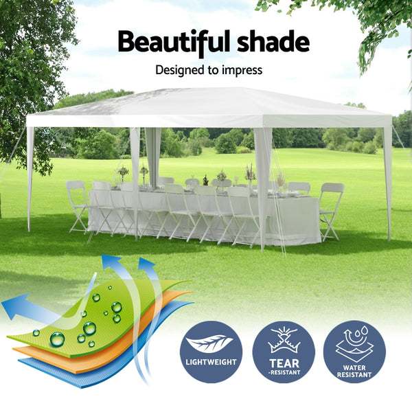 Instahut Gazebo 3x6m Wedding Party Marquee Tent Outdoor Event Camping Canopy Shade White Awezingly