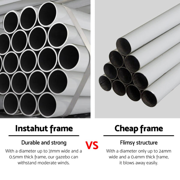 Instahut Gazebo 3x6m Wedding Party Marquee Tent Outdoor Event Camping Canopy Shade White Awezingly