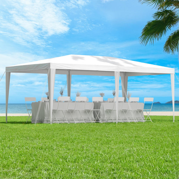 Instahut Gazebo 3x6m Wedding Party Marquee Tent Outdoor Event Camping Canopy Shade White Awezingly