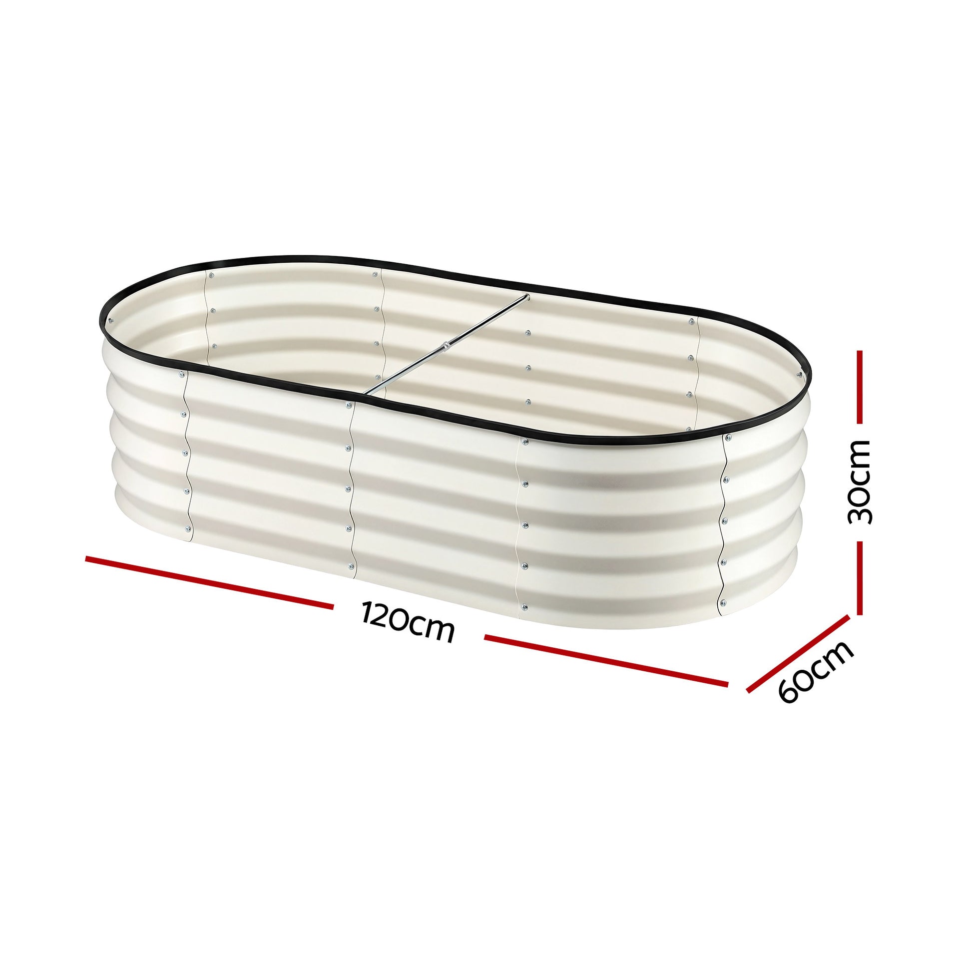 Green Fingers Raised Garden Bed 2 Pack Galvanised Planter Box Rust Resistant 120x60x30cm White Awezingly