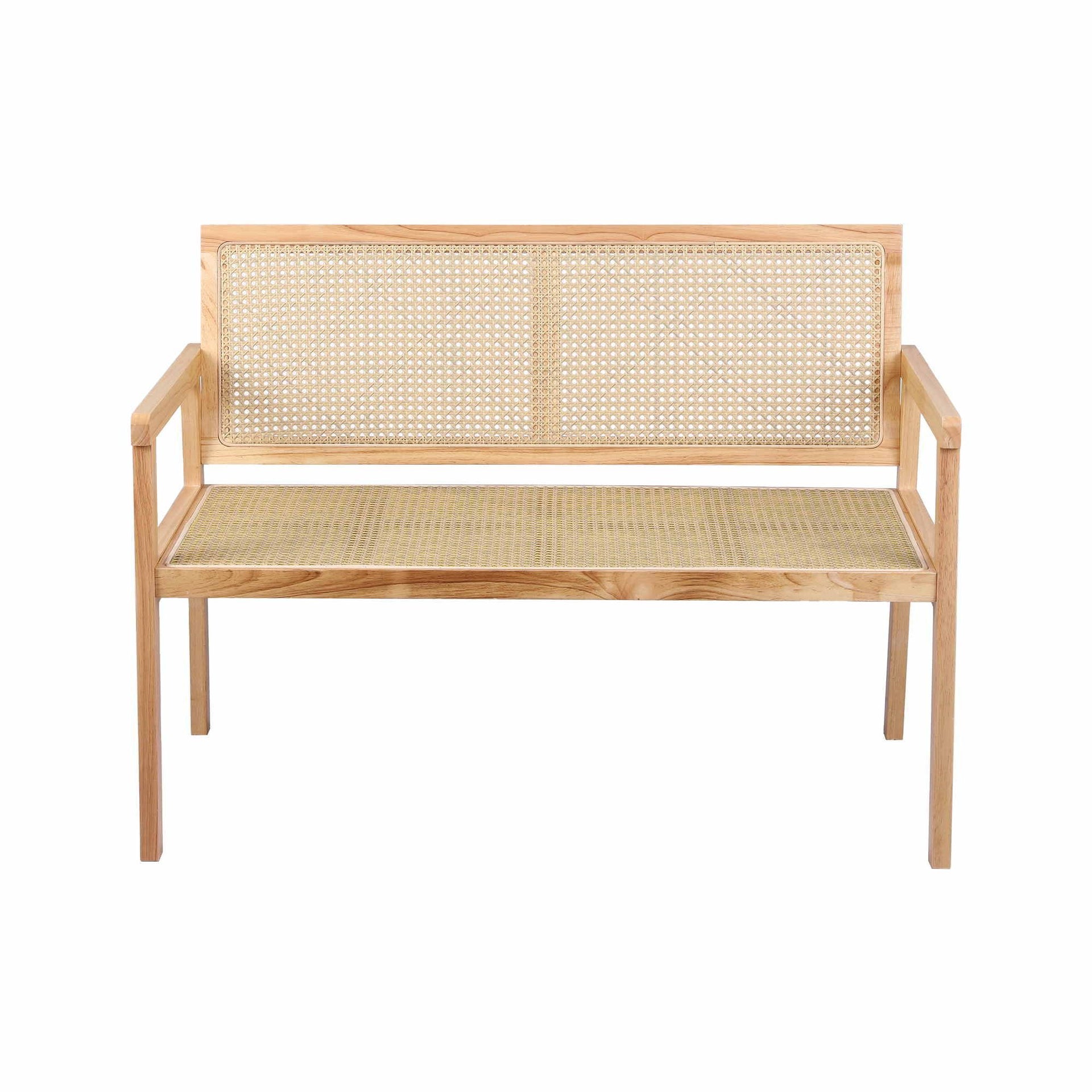 Gardeon Garden Bench Wooden Bench Outdoor PVC Woven Seat Backrest 107cm Awezingly