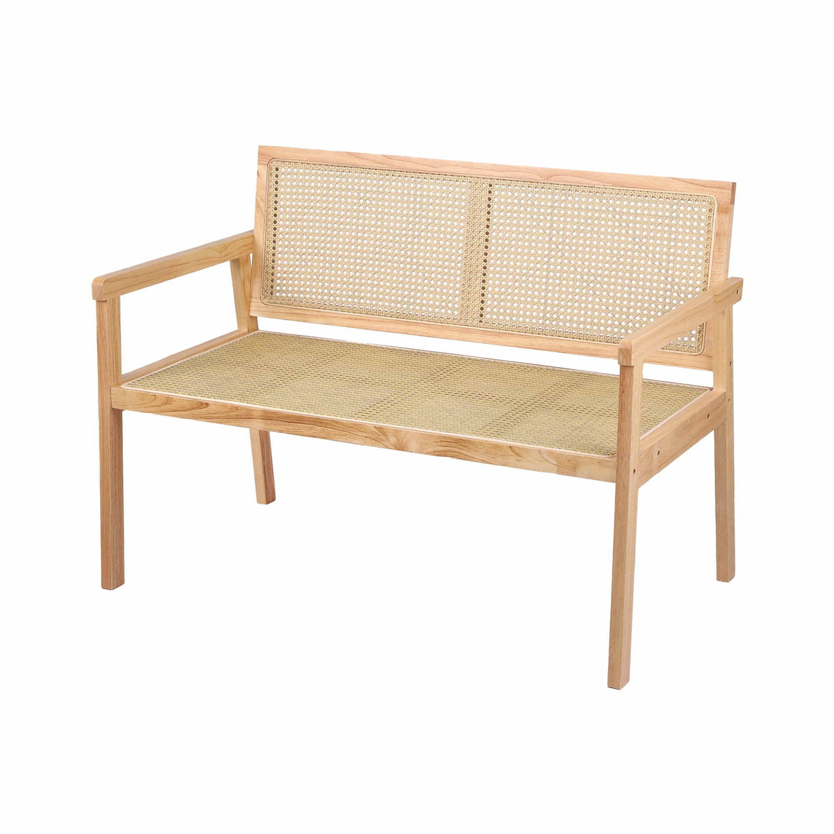 Gardeon Garden Bench Wooden Bench Outdoor PVC Woven Seat Backrest 107cm Awezingly