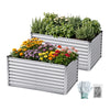 Green Fingers Raised Garden Bed 2 in 1 Modular Galvanised Planter Box Rust Resistant 240x80x60cm
