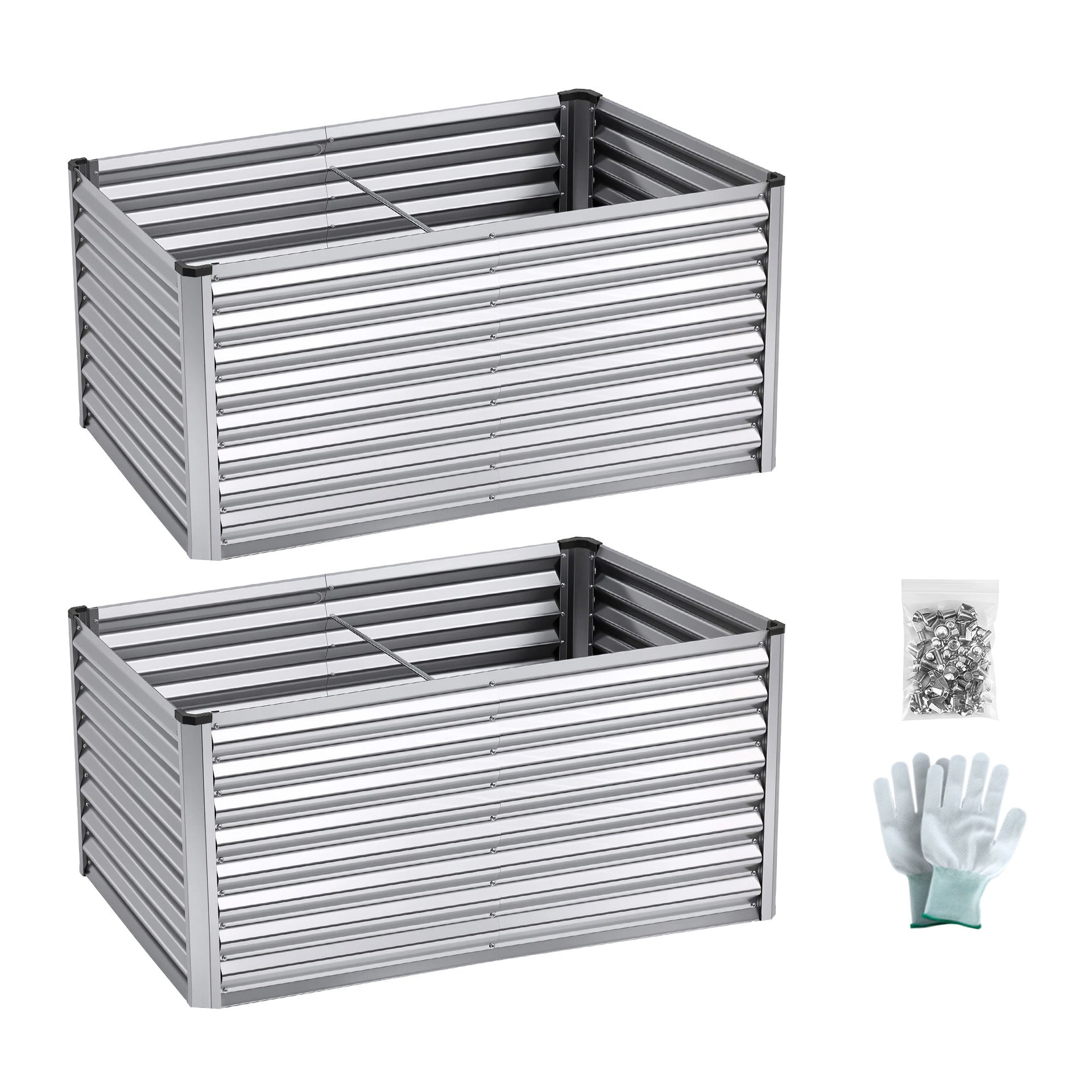 Green Fingers Raised Garden Bed 2 in 1 Modular Galvanised Planter Box Rust Resistant 240x80x60cm Awezingly