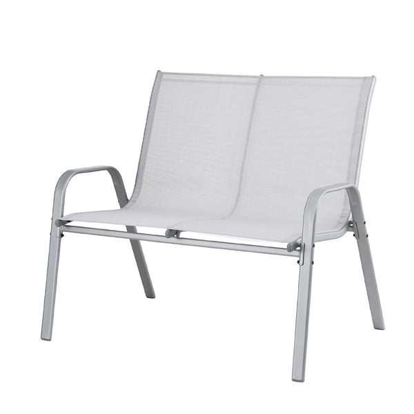 Gardeon Garden Bench Seat Steel Outdoor Patio Park Lounge Backyard Chair Grey Awezingly