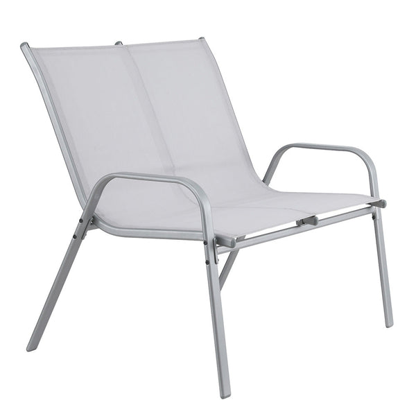 Gardeon Garden Bench Seat Steel Outdoor Patio Park Lounge Backyard Chair Grey Awezingly