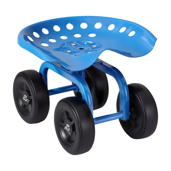 Gardeon Garden Seat 360 Swivel Rolling Adjustable Height Work Scooter Cart Wheels Heavy Duty 150kg Awezingly