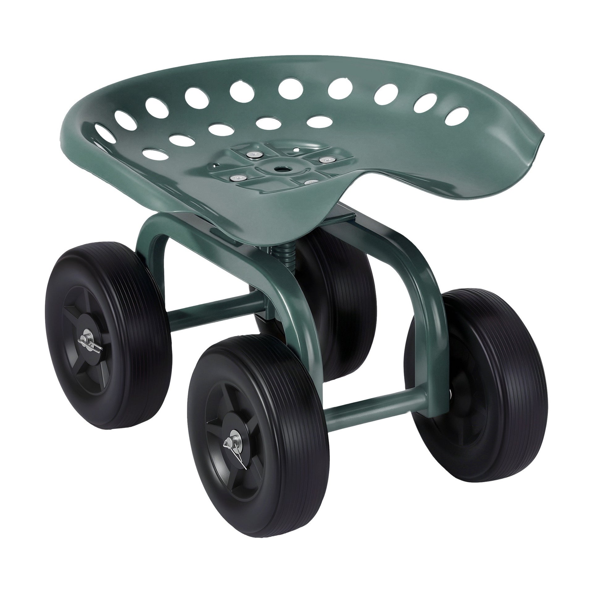 Gardeon Garden Seat 360 Swivel Rolling Adjustable Height Work Scooter Cart Wheels Heavy Duty 150kg Awezingly