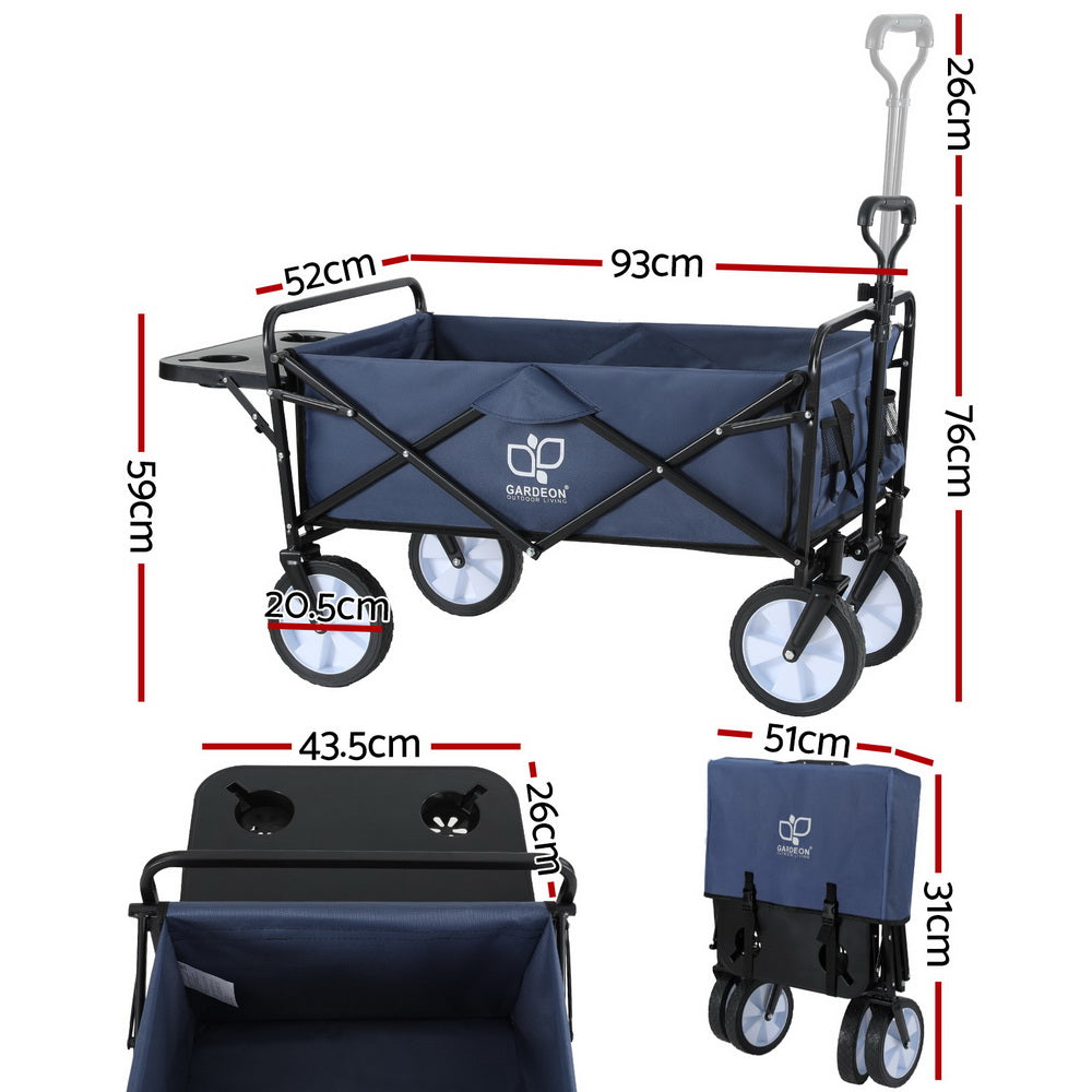 Gardeon Garden Cart with Cup Holders Blue Gardeon
