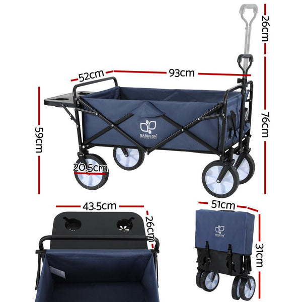 Gardeon Garden Cart with Cup Holders Blue Gardeon
