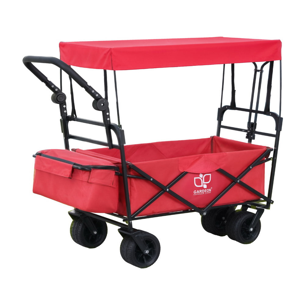 Gardeon Garden Cart with Removable Canopy Red Gardeon