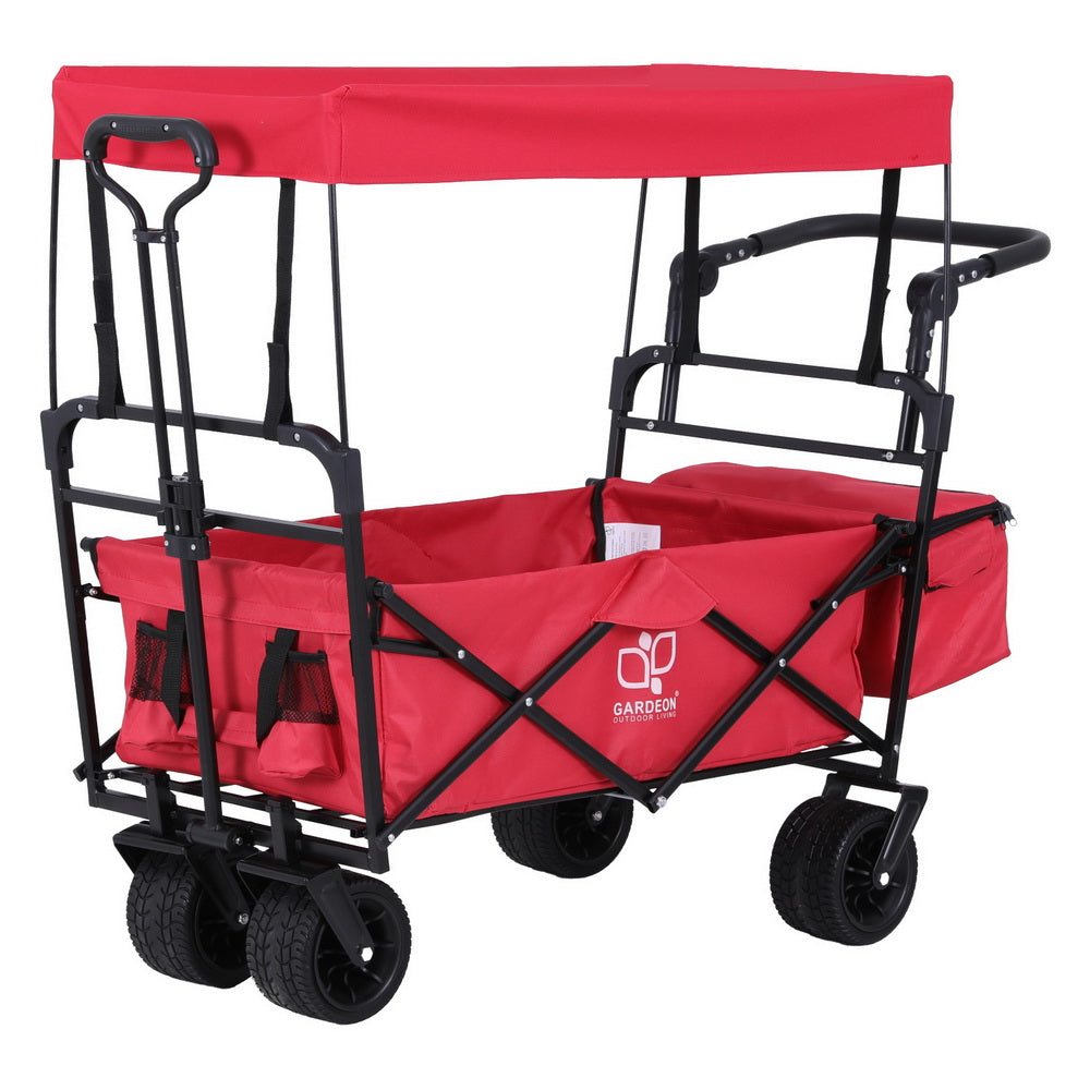 Gardeon Garden Cart with Removable Canopy Red Gardeon