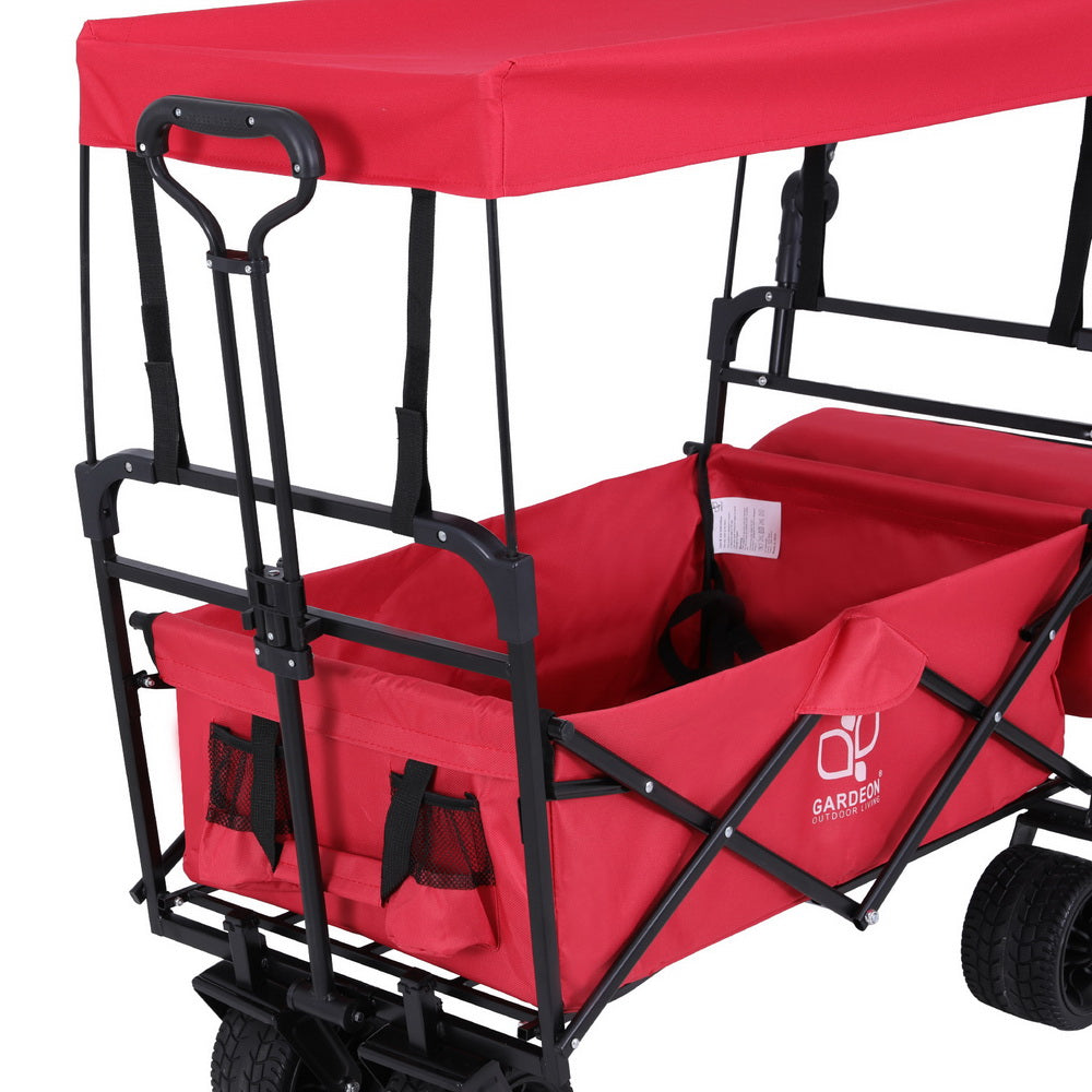 Gardeon Garden Cart with Removable Canopy Red Gardeon