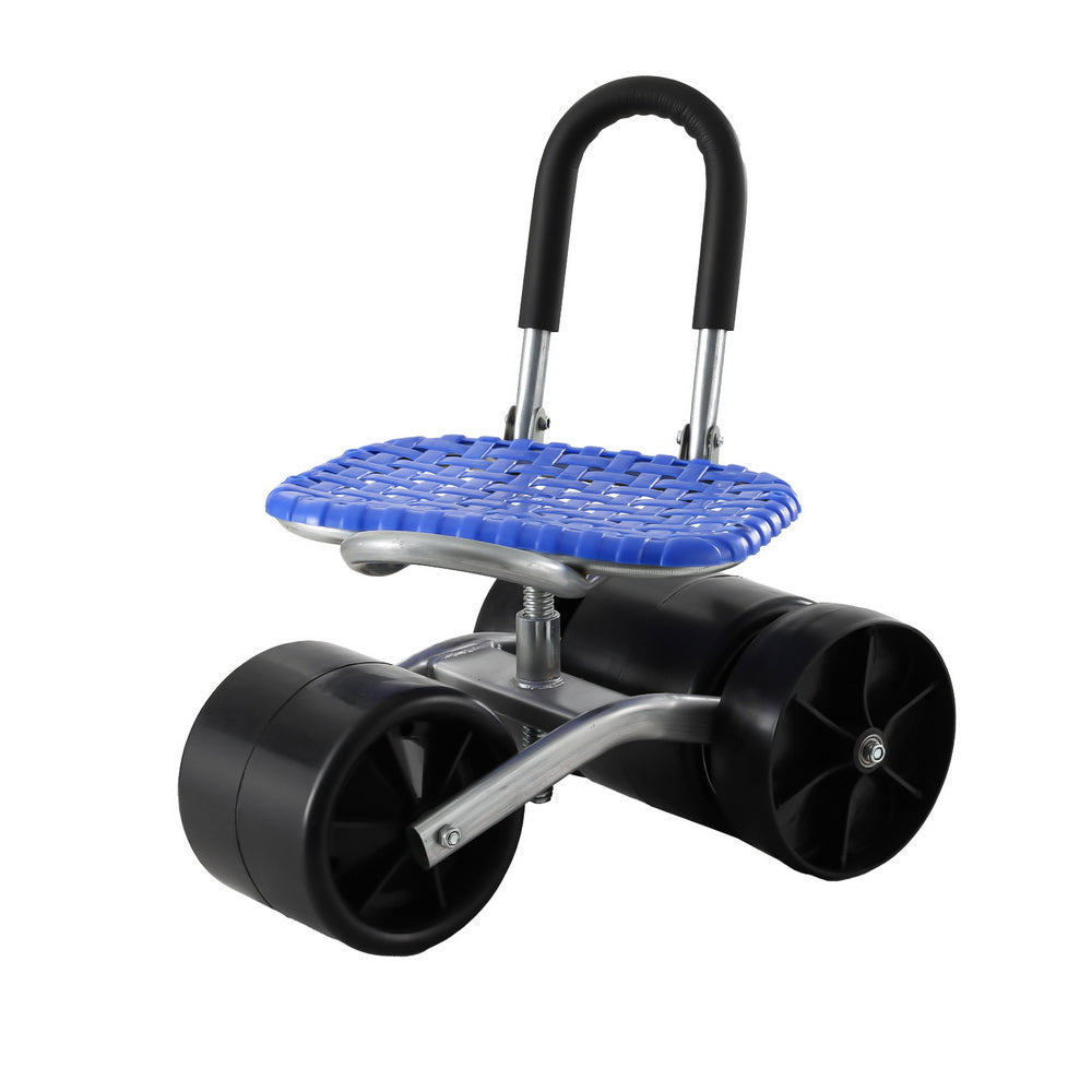 Gardeon Garden Stool Foldable with Wheels Blue Gardeon
