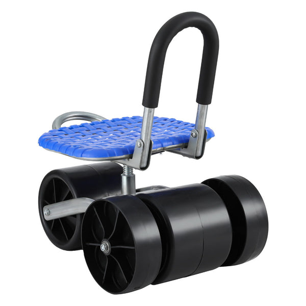 Gardeon Garden Stool Foldable with Wheels Blue Gardeon