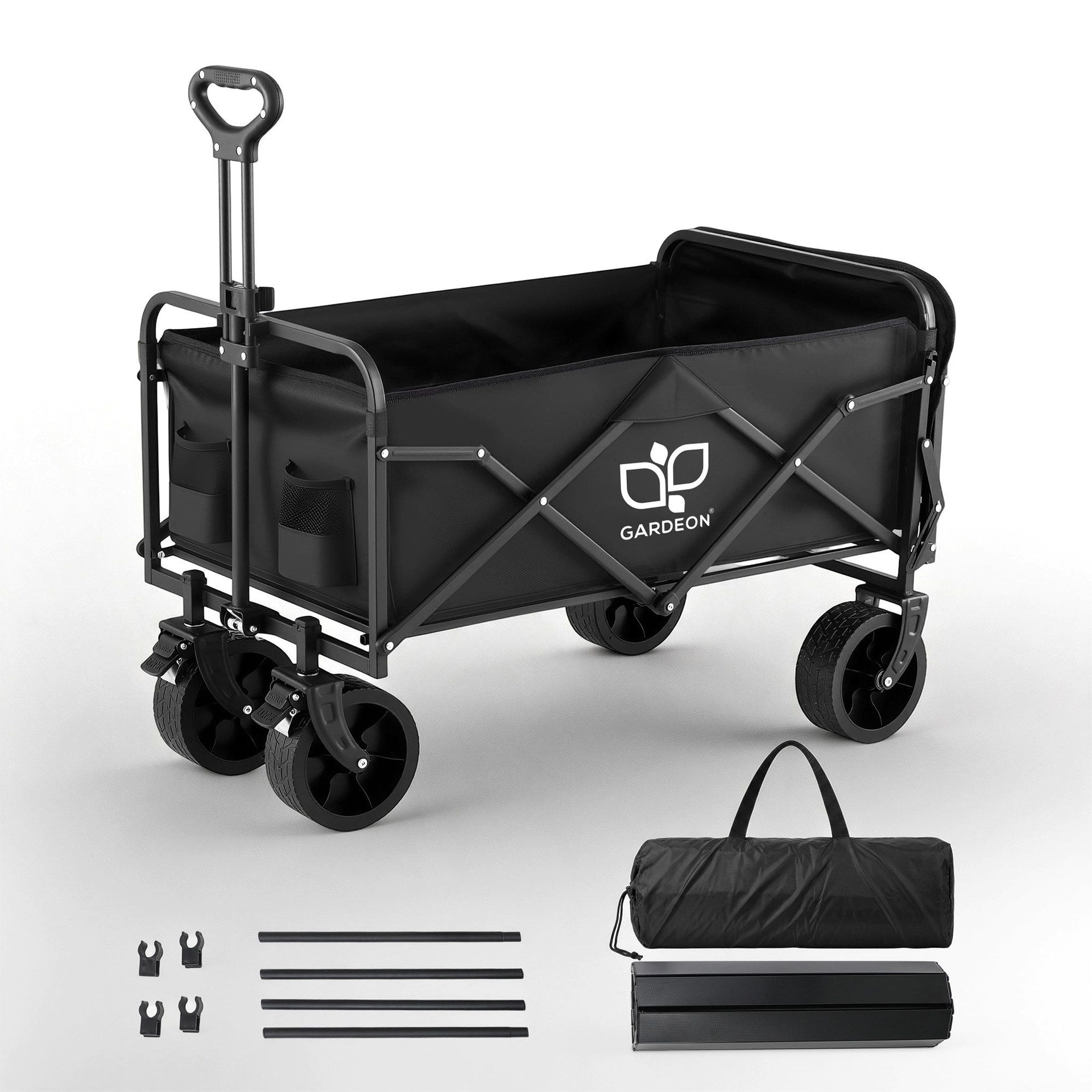 Gardeon Folding Camping Wagon Heavy Duty Utility Cart with Tailgate Table 150L Gardeon