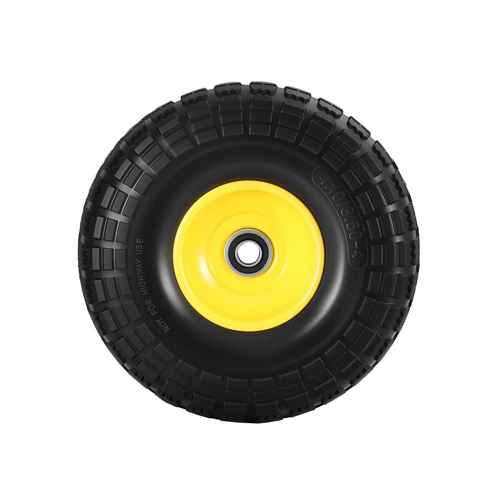 Gardeon 2pcs, 4.10/3.50-4 Tire And Wheel Flat Free, 26cm Solid Rubber Tires with 5/8 Axle Bore Hole And Double Sealed Bearings, Perfect for Wheelbarrow, Garden Cart, Wagon, Dolly Awezingly