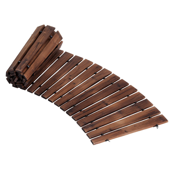 Gardeon 8FT Wooden Garden Pathway Roll-Out Curved Walkway Outdoor Backyard Charcoal Brown Awezingly