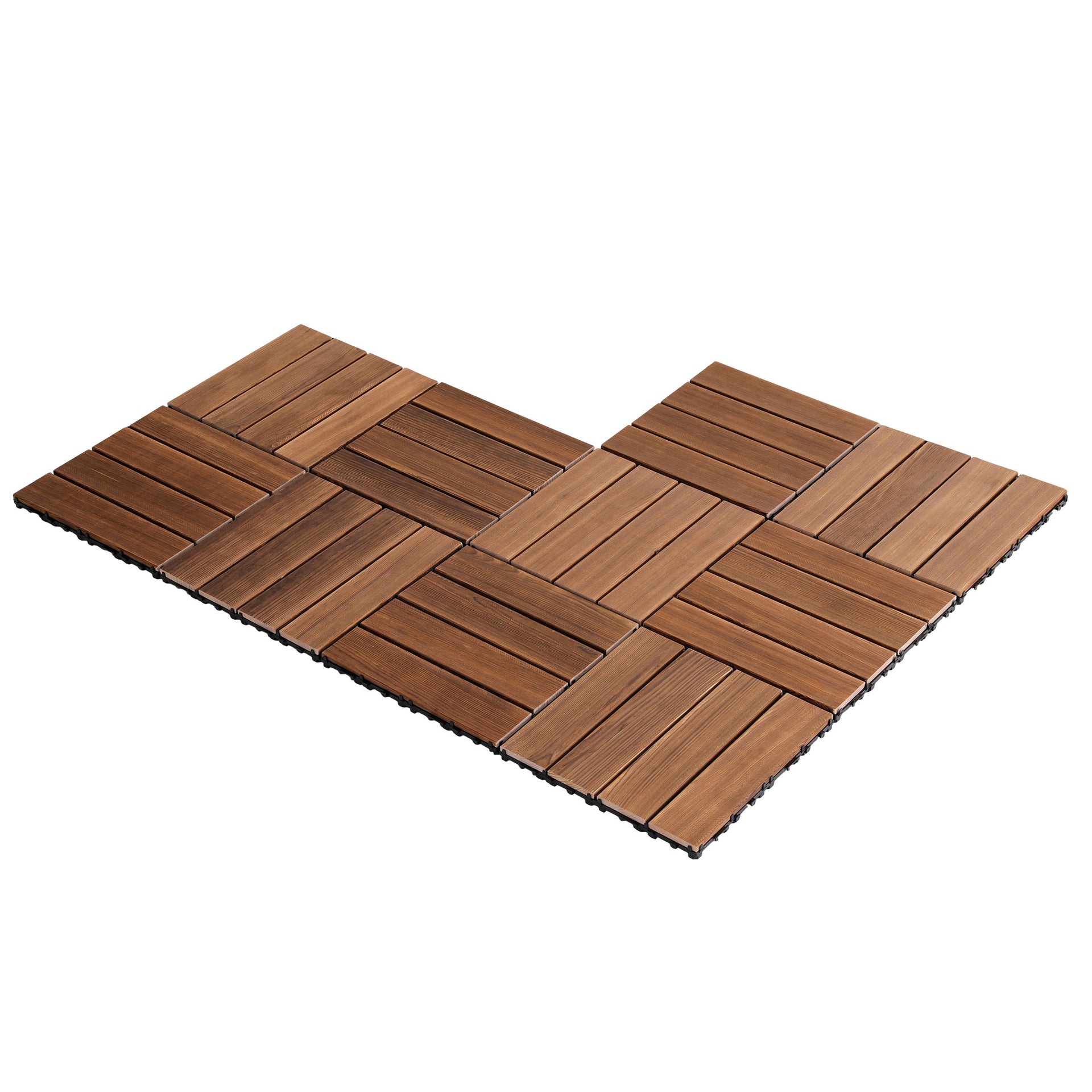 Gardeon 10PCS Wood Deck Tiles 30x30cm Interlocking Floor Tiles for Patio Balcony Garden Awezingly