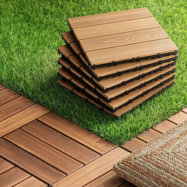 Gardeon 27PCS Wood Deck Tiles 30x30cm Interlocking Floor Tiles for Patio Balcony Garden Awezingly