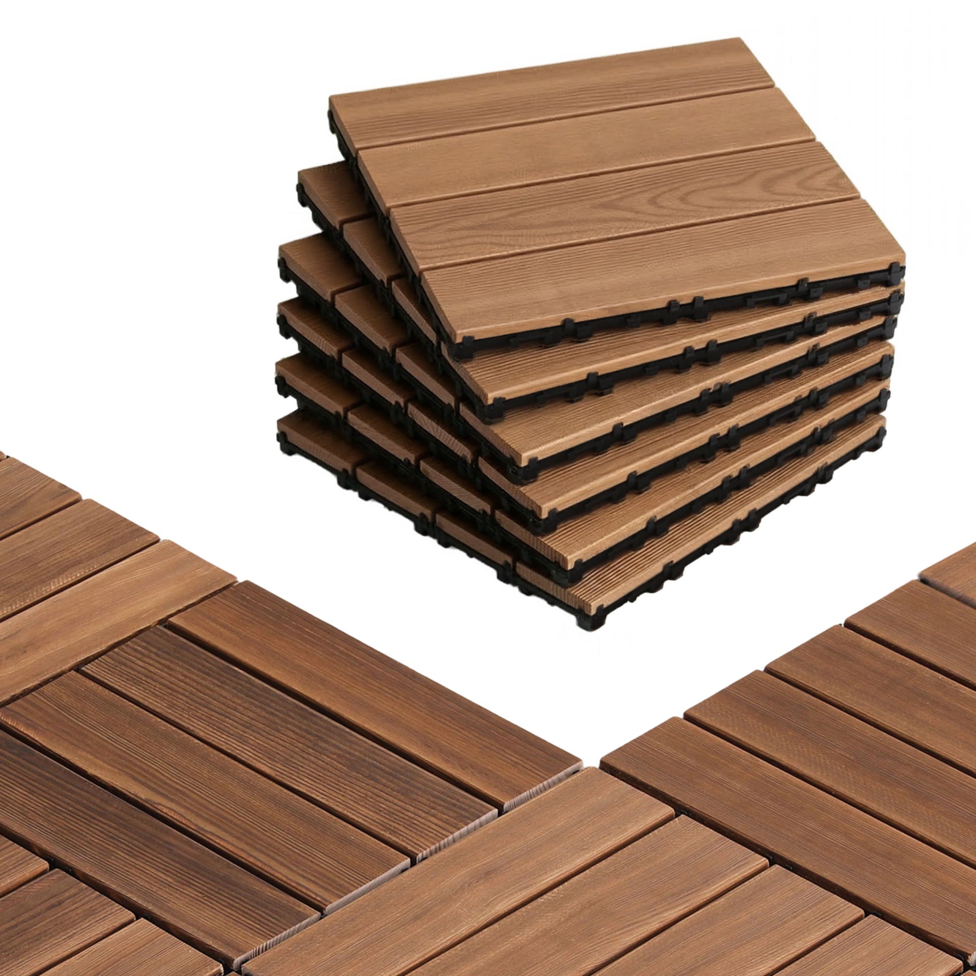 Gardeon 27PCS Wood Deck Tiles 30x30cm Interlocking Floor Tiles for Patio Balcony Garden Awezingly