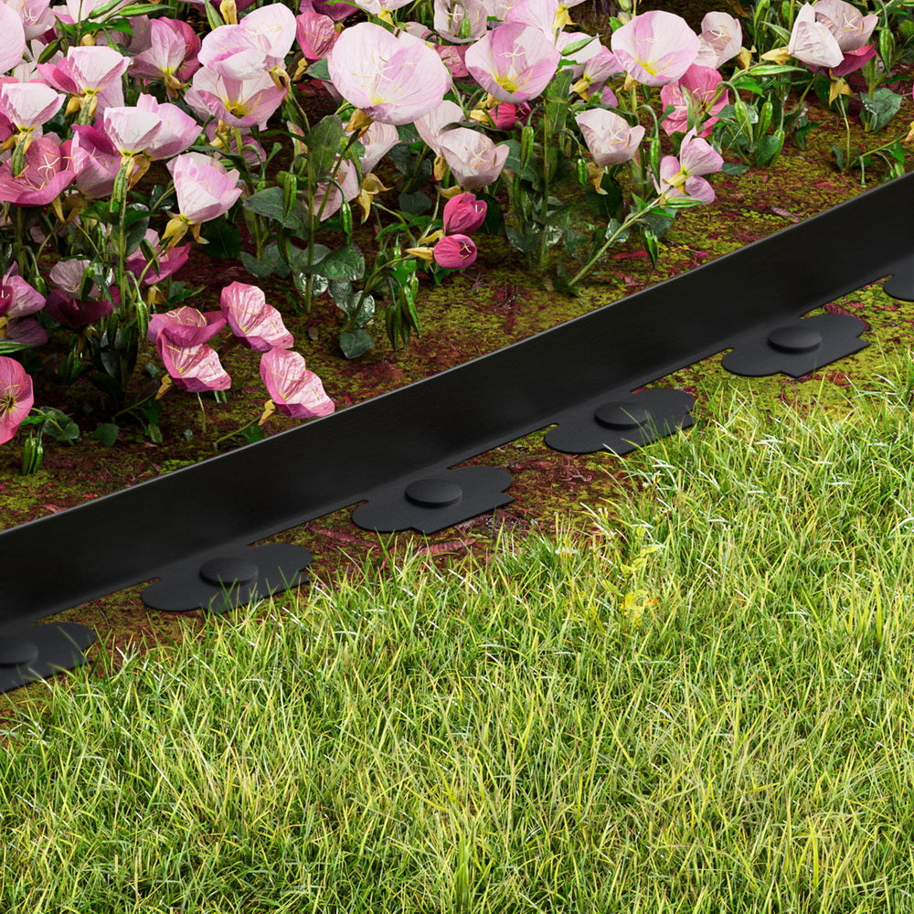 Greenfingers Garden Edging 5CM x 10M Border Support Landscape Edge Black X5 Greenfingers