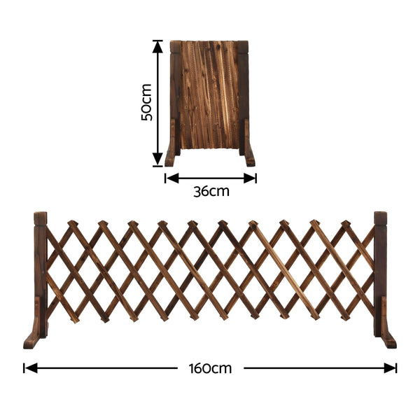 Gardeon Garden Fences Expandable Wooden Trellis Fence Plant Frame 160cm Brown Awezingly