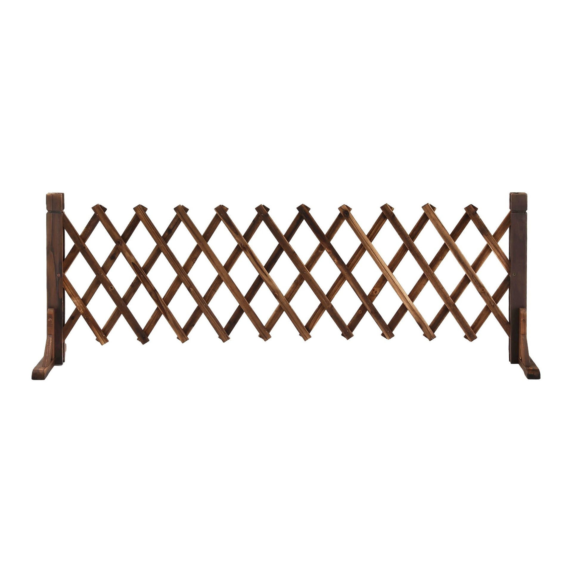 Gardeon Garden Fences Expandable Wooden Trellis Fence Plant Frame 160cm Brown Awezingly