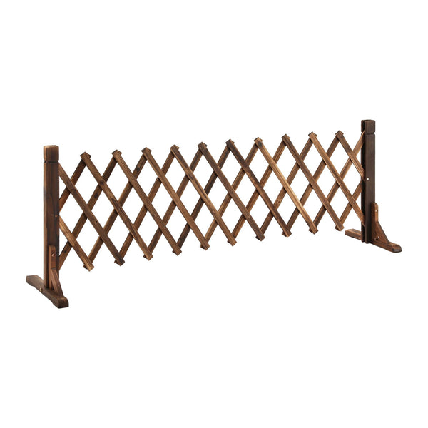 Gardeon Garden Fences Expandable Wooden Trellis Fence Plant Frame 160cm Brown Awezingly
