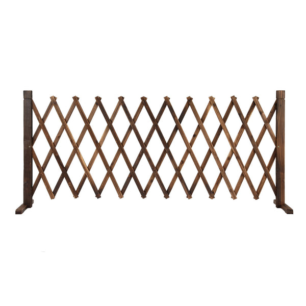 Gardeon Garden Fences Expandable Wooden Trellis Fence Plant Frame 200cm Brown Awezingly